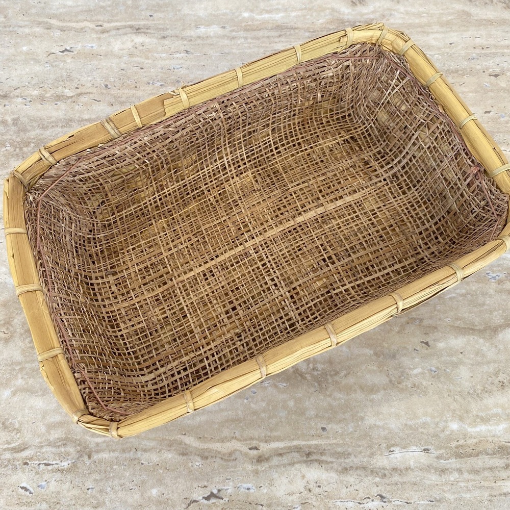 Anchor Hocking Fire King Loaf Pan Amber Glass 1 Qt w/ Wicker Basket Vintage MCM - Picture 5 of 9